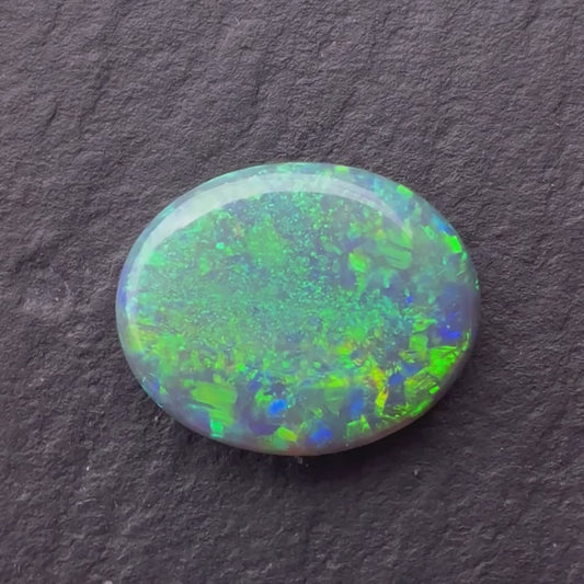 1.38ct Black Opal With A Green, Blue Play Of Color, From Lightning Ridge Australia