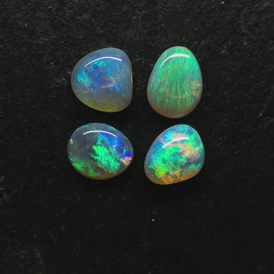 BUNDLE (price for parcel) Small Crystal Opals With Mixed Blue Green Color Palettes And Freeform Shapes