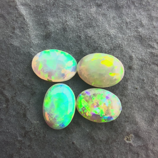 6mm x 4mm Crystal Opal Bundle With Green Blue Multicolor Play Of Color, From Lightning Ridge Australia
