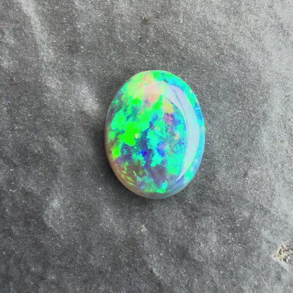 0.58cts Affordable Black Opal With A Green Blue Play Of Color, From Lightning Ridge Australia