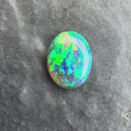 0.58cts Affordable Black Opal With A Green Blue Play Of Color, From Lightning Ridge Australia