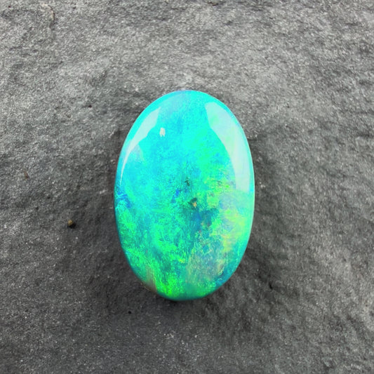 1.75cts Affordable Gem Black Opal With A Mossy Deep Green-Blue Pattern