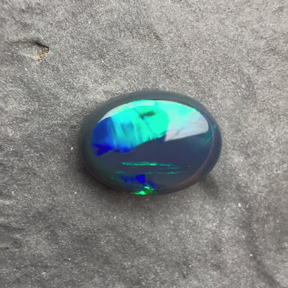 1.36cts Black Opal With A Green Blue Play Of Color, From Lightning Ridge Australia