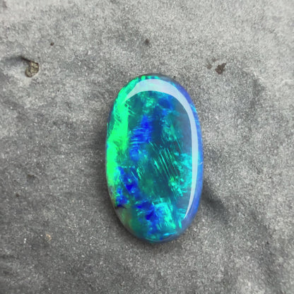 0.81cts Affordable Black Opal With A Blue Green Play Of Color, From Lightning Ridge Australia