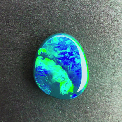 2.55cts Top Gem Black Opal With A Green Blue Play Of Color, From Lightning Ridge Australia