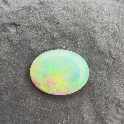 1ct Affordable Crystal Opal With A Green Yellow Gold Play Of Color, From Lightning Ridge Australia