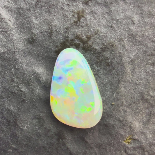 0.77cts Affordable Dark Opal With A Green Yellow Gold Play Of Color, From Lightning Ridge Australia