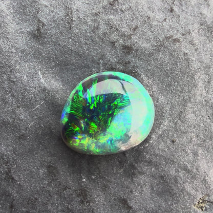 0.8cts Affordable Black Opal With A Vivid Green Blue Play Of Color, From Lightning Ridge Australia