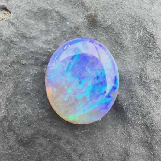 0.87cts Affordable Crystal Opal With A Green Blue Play Of Color, From Lightning Ridge Australia