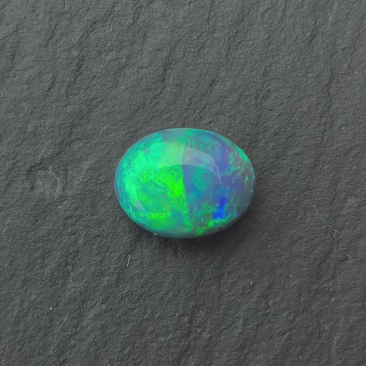 0.80ct Black Opal With Green, Blue Play Of Color, From Lightning Ridge Australia
