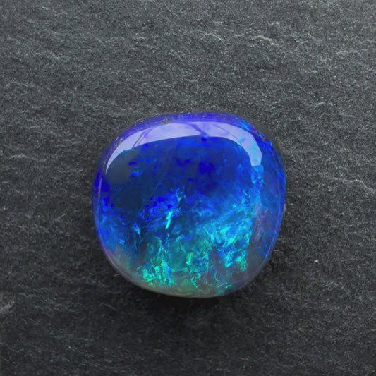 2.77cts Black Crystal Opal with a Green Blue Play of Color, From Lightning Ridge Australia