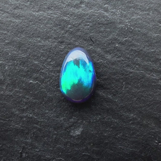 0.56cts Black Opal With A Green, Blue Play Of Color, From Lightning Ridge Australia