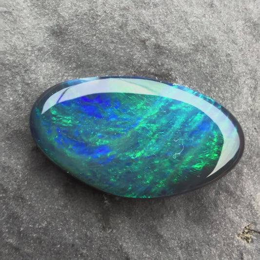 1.58cts Affordable Black Opal With A Blue Green Play Of Color, From Lightning Ridge Australia
