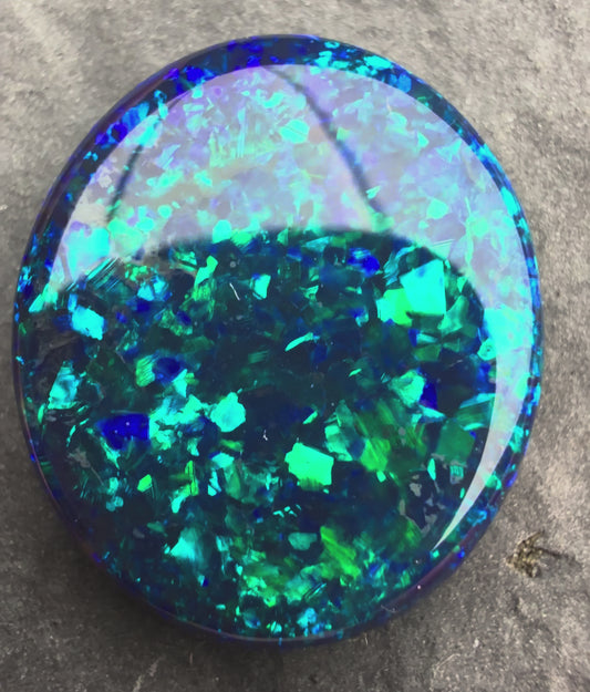 7.12cts Gem Black Opal With Vivid Dark Dlue-Green Pinfire Pattern