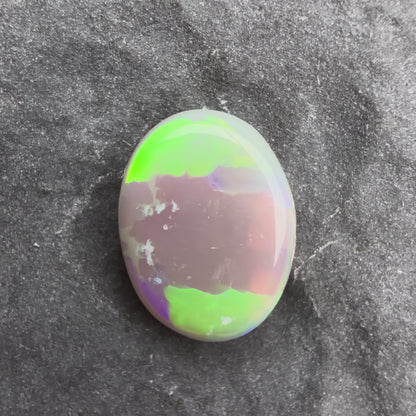 0.77cts Affordable Dark Opal With A Vivid Green Yellow Gold Play Of Color, From Lightning Ridge Australia