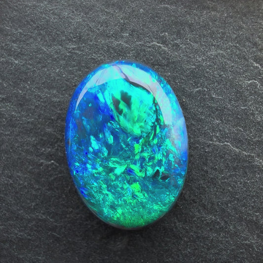 2.69cts Black Opal with a Green Blue Play of Color, From Lightning Ridge Australia