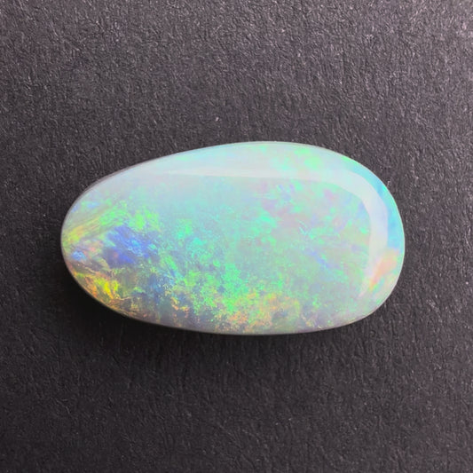 2.9cts Affordable Dark Opal With A Blue Green Multicolor Play Of Color, From Lightning Ridge Australia