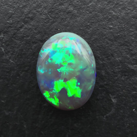 2.86ct Affordable Dark Opal With unique pattern and Bright Green Color Play