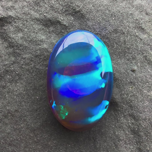 1.58cts Gem Crystal Opal With Green Blue Brush Stroke Pattern