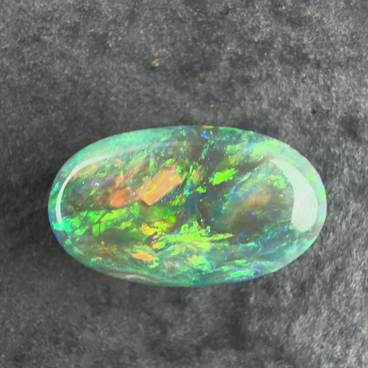 1.26cts Dark Opal With A Beautiful Green Yellow Gold Pattern