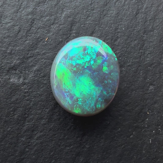 1.62ct Black Opal With A Green, Blue Play Of Color, From Lightning Ridge Australia
