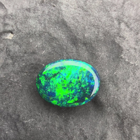 0.92cts Gem Black Opal With A Blue Green Palette
