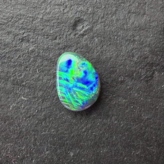 0.47ct Black Opal With A Green, Blue Play Of Color, From Lightning Ridge Australia