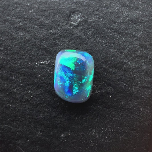 0.75cts Semi-Black Opal With A Green, Blue Play Of Color, From Lightning Ridge Australia