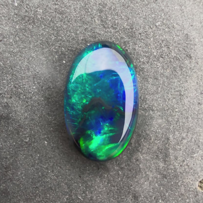 0.79cts Affordable Black Opal With A Blue Green Play Of Color, From Lightning Ridge Australia