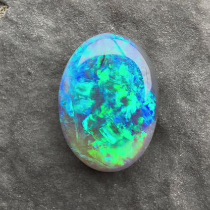 1.24cts Gem Black Opal With A Green Blue Play Of Color, From Lightning Ridge Australia