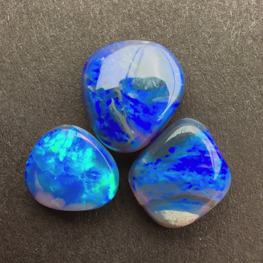 (Price For Parcel) Black Opal Bundle With A Blue Green Play Of Color, From Lightning Ridge Australia