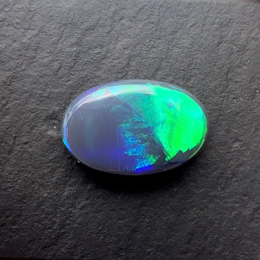 2.57cts Black Opal With A Green, Blue Play Of Color, From Lightning Ridge Australia