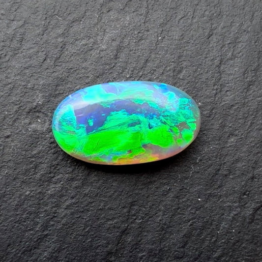 1.36cts Crystal Opal With A Green Blue Play Of Color, From Lightning Ridge Australia