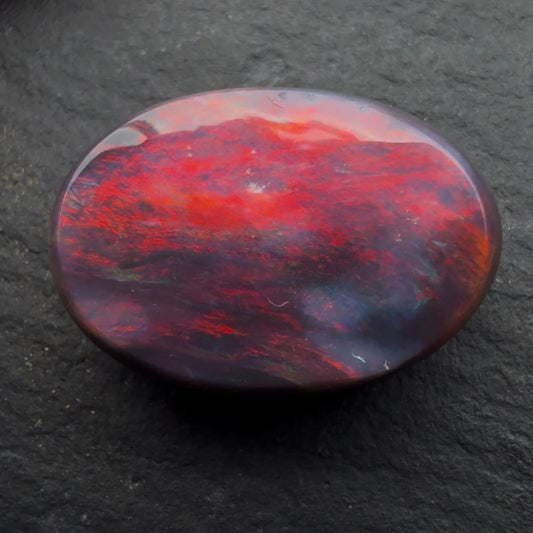5.91cts Black Opal With A Red Pink Multicolor Play Of Color, From Lightning Ridge Australia