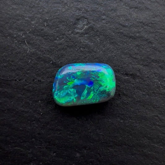 0.74cts Semi-Black Opal With A Green, Blue Play Of Color, From Lightning Ridge Australia