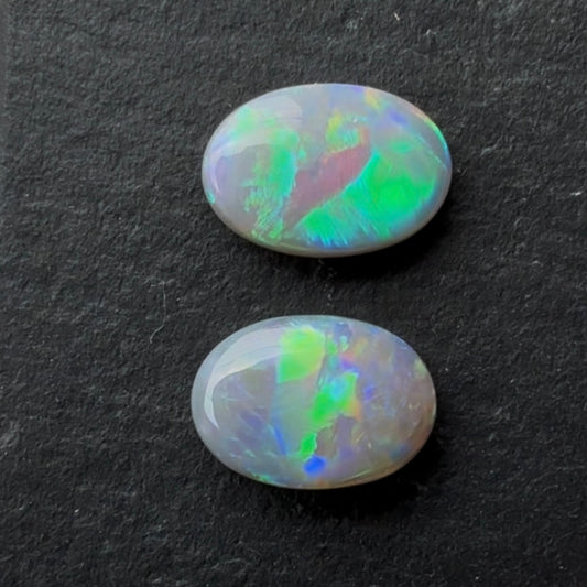 (Price For Parcel) 2.03cts Dark Opal Match Pair With A Red, Pink Multicolor Play Of Color, From Lightning Ridge Australia