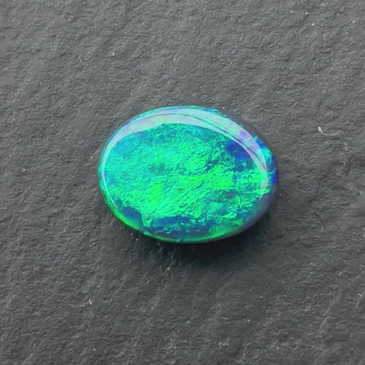 0.92ct Black Opal Opal With A Green, Blue Play Of Color, From Lightning Ridge Australia