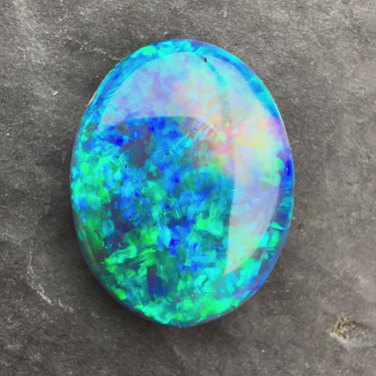2.38cts Black Opal With A Green Blue Play Of Color, From Lightning Ridge Australia