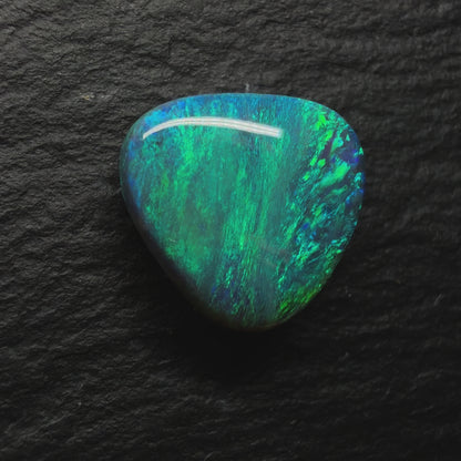3.7ct Black Opal with A Lovely Teal Color Palette And A Moss Pattern