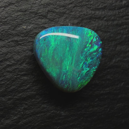 3.7ct Black Opal with A Lovely Teal Color Palette And A Moss Pattern