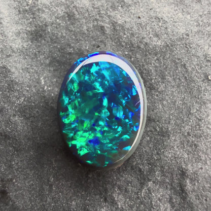 0.68cts Affordable Black Opal With A Green Blue Play Of Color, From Lightning Ridge Australia