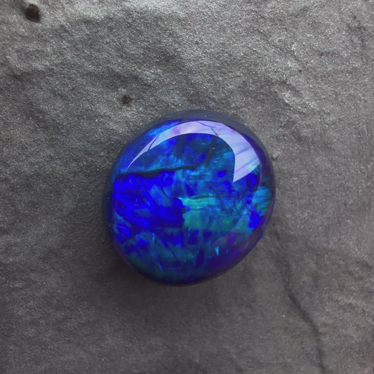 3.2cts Affordable Gem Black Opal With A Deep Blue Green Pattern