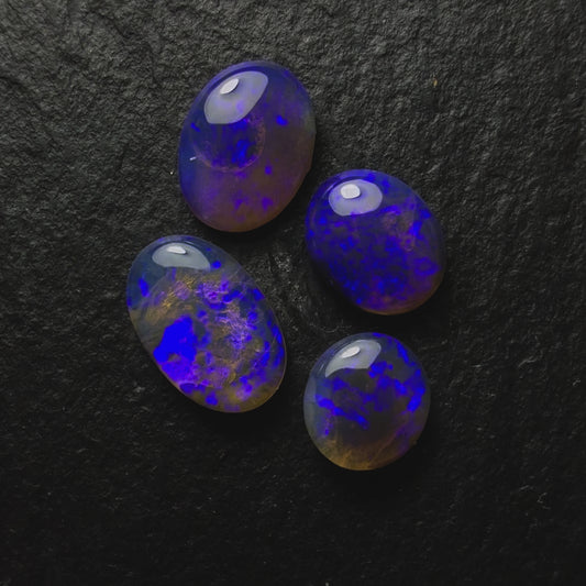 BUNDLE (Price For Parcel) Dark Crystal Opals With Dark Violet Color Play