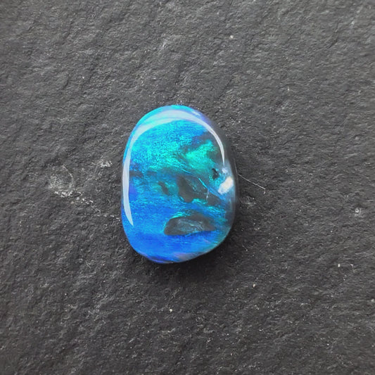 0.74ct Black Opal With A Green, Blue Play Of Color, From Lightning Ridge Australia