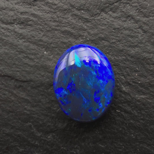2.32ct Black Opal With Royal Blue, Hints of Green And Full Faced Color