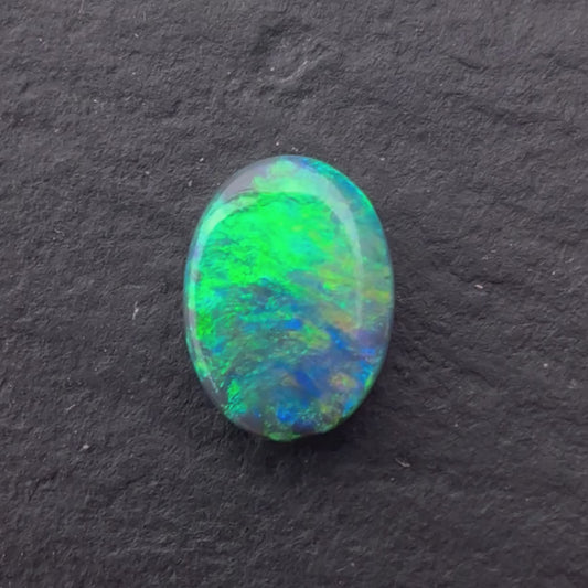 0.75ct Black Opal With A Green, Blue Play Of Color, From Lightning Ridge Australia