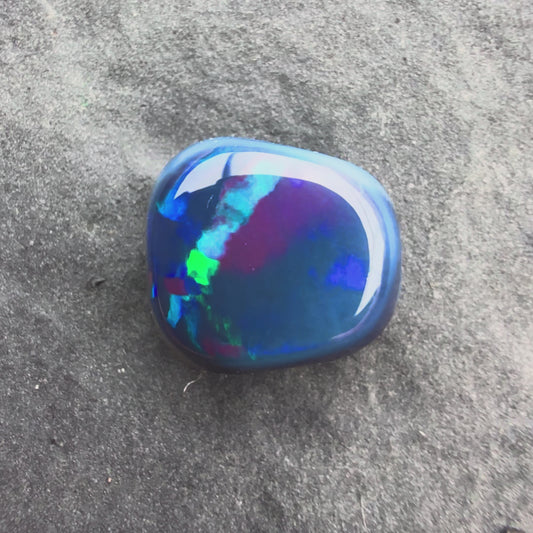 1.63cts Affordable Black Opal With A Deep Blue Green Play of color