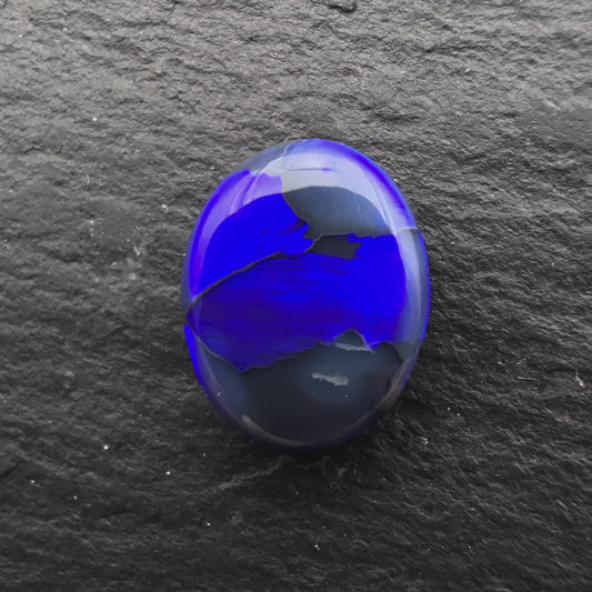 1.5cts Affordable Black Opal With Deep Blue Broadflash Pattern