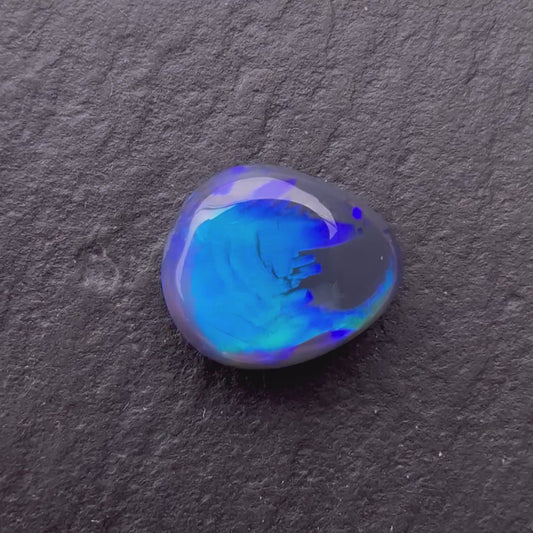 1.69ct Black Opal With A Green, Blue Play Of Color, From Lightning Ridge Australia