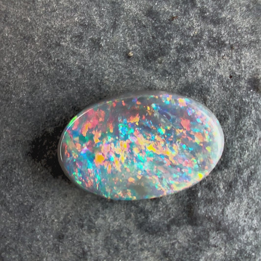 0.96cts Gem Dark Opal With A Beautiful Red Pink Multicolor Pattern